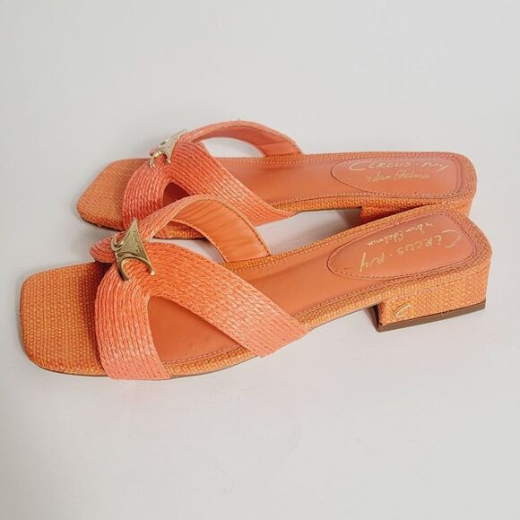 NEW Sam Edelman Circus NY Joella Weave Slide Sandal Orange Size 7.5 - Picture 3 of 9